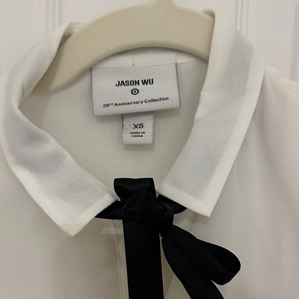 Jason Wu Cream Blouse with Black Bow - Picture 2 of 5